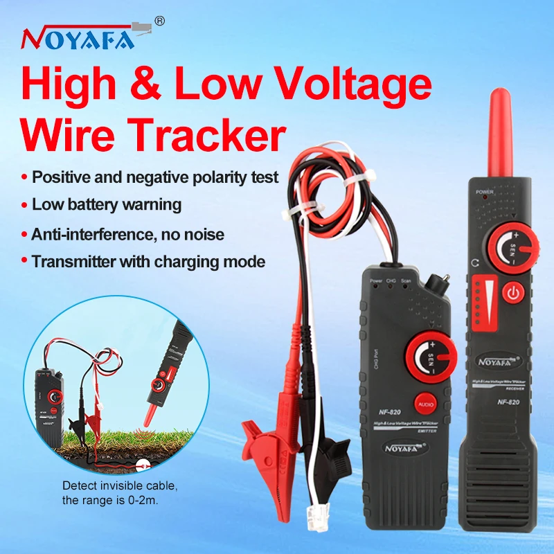 NF-820 Noyafa New Underground Wire Locator RJ45 RJ11 BNC ​High Low Voltage Cable Tester Line Finder LAN Network Cable tester