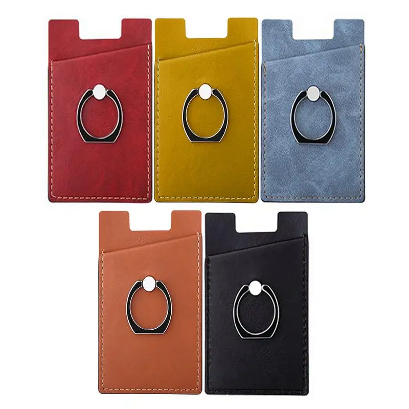 ABS Phone Card Holder Wallet Case Phone Wallet Stick On Credit Card Holder Phone Pocket For Almost All Cell Phone