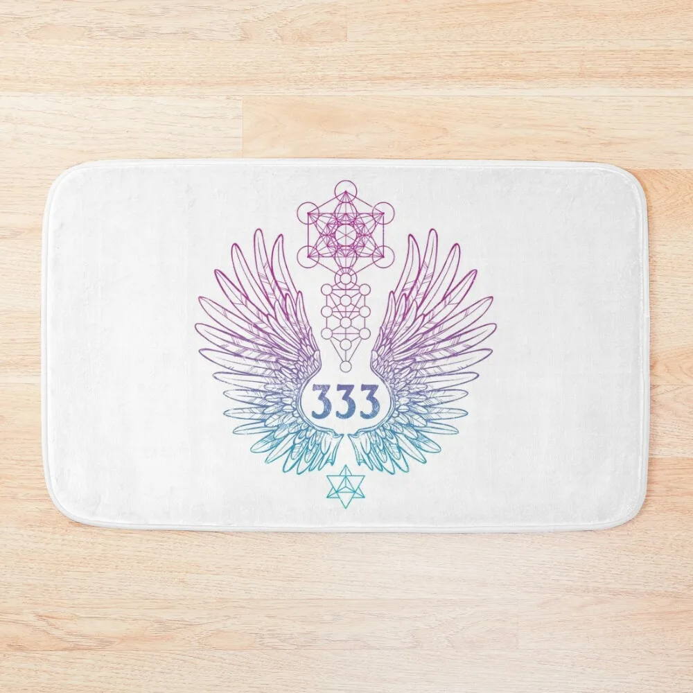 

Angel Number 333 Sacred Geometry Bath Mat Bath Rugs Slip-Resistant Bathroom Rugs And Set Mat