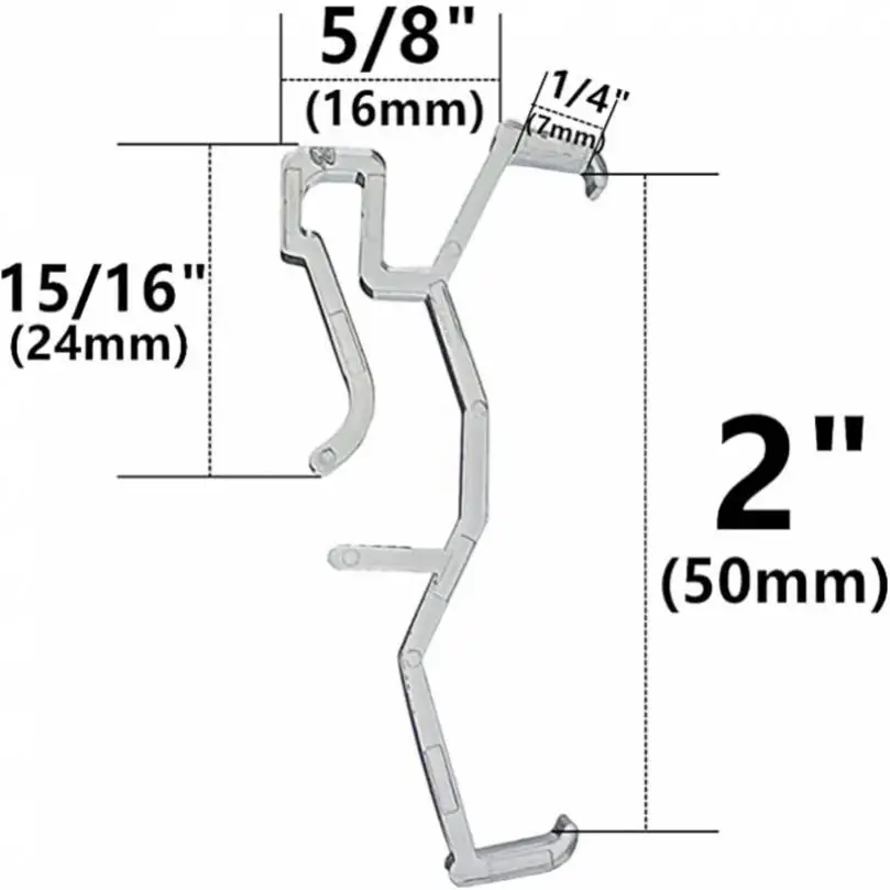 Clip de cortina de 6 piezas y 2 pulgadas, Clip oculto de plástico transparente, soporte fijador para persianas, adecuado para la mayoría de las