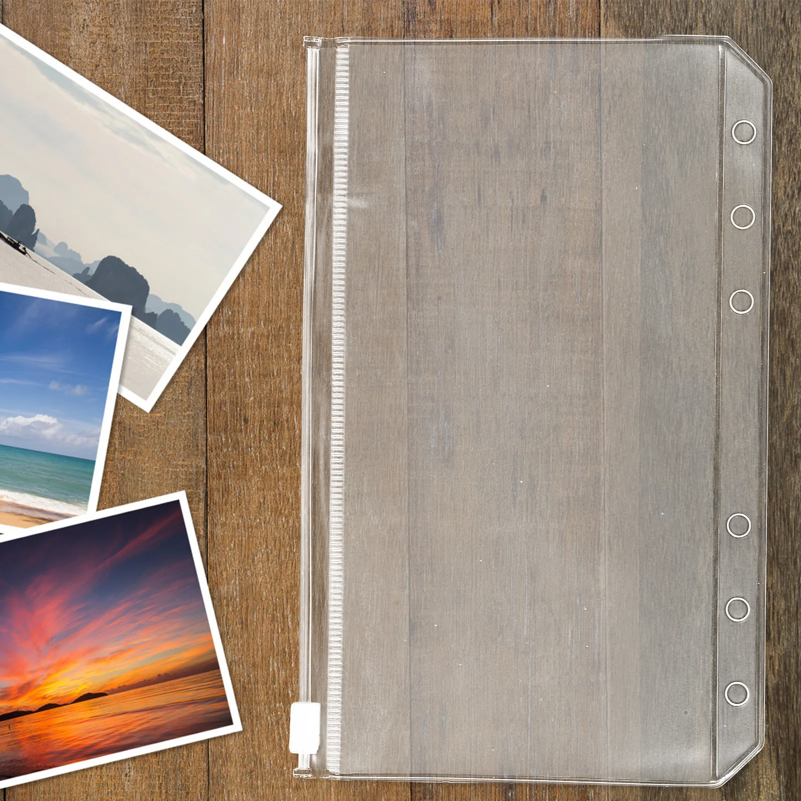 

12pcs Replaceable A6 Binder Pockets Zipper Budget Inserts Multi-Use Loose Leaf Pocket For Business Cards Receipts Storage File
