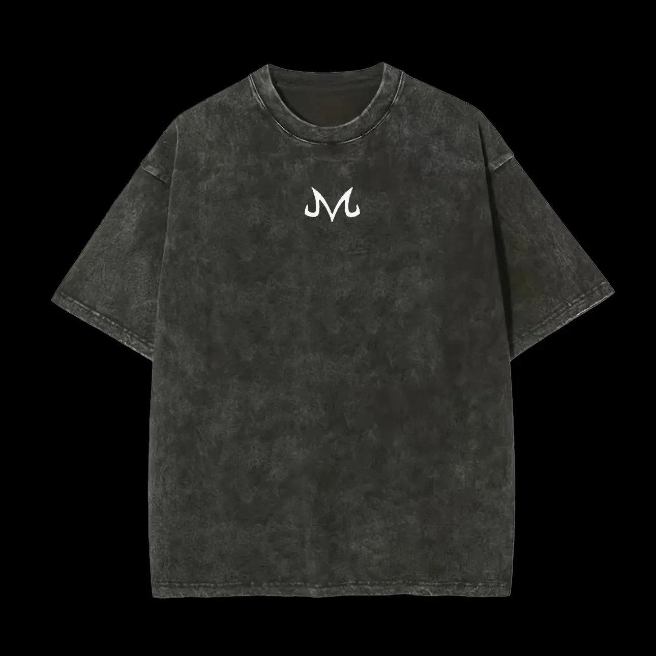 Majin M Logo T-Shirt für Herren Acid Wash Anime Dragon Ball Z Baumwolle Minimalistisches Streetwear Vintage Gym Training Grafik-Top Tee