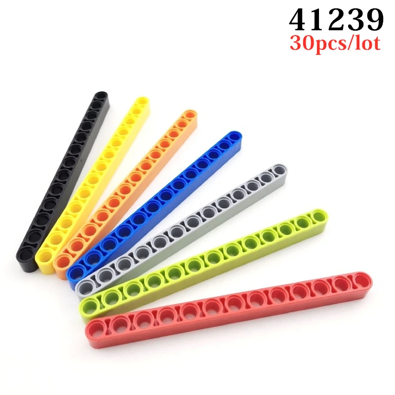 30Pcs/lot 41239 High-Tech 1x13 Holes Liftarm MOC Building Blocks Parts Assembles Car Particles DIY Educational Bricks Kids Toys