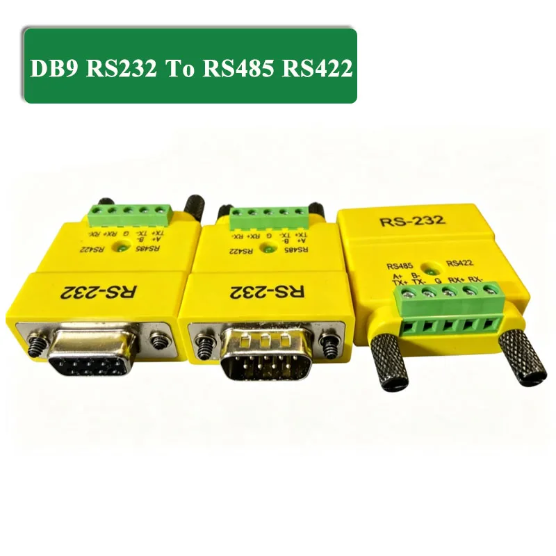 Industrial Grade DB9 RS232 To RS485 RS422 Adapter Converter Serial 9P to 5-position Terminal Block Male Female Two-in-one Module
