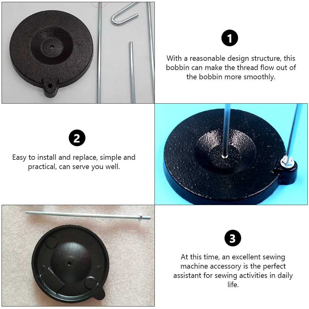 

2Pcs Sewing Machine Thread Holder Alloy Plastic Durable Stand for Stable Bobbin Thread Flow Anti-Skip Embroidery Stand