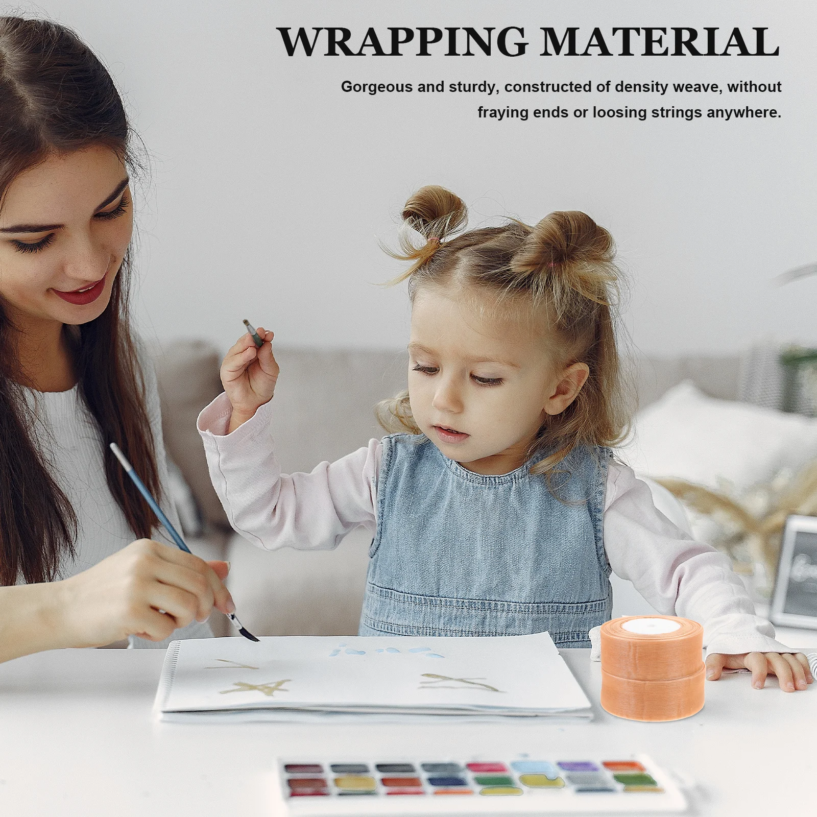 

2 Rolls Crafted Present Ribbon Tulle Ribbon Lovely Festival Wrapping DIY Accessories Tulle Roll Wrapping Supplies