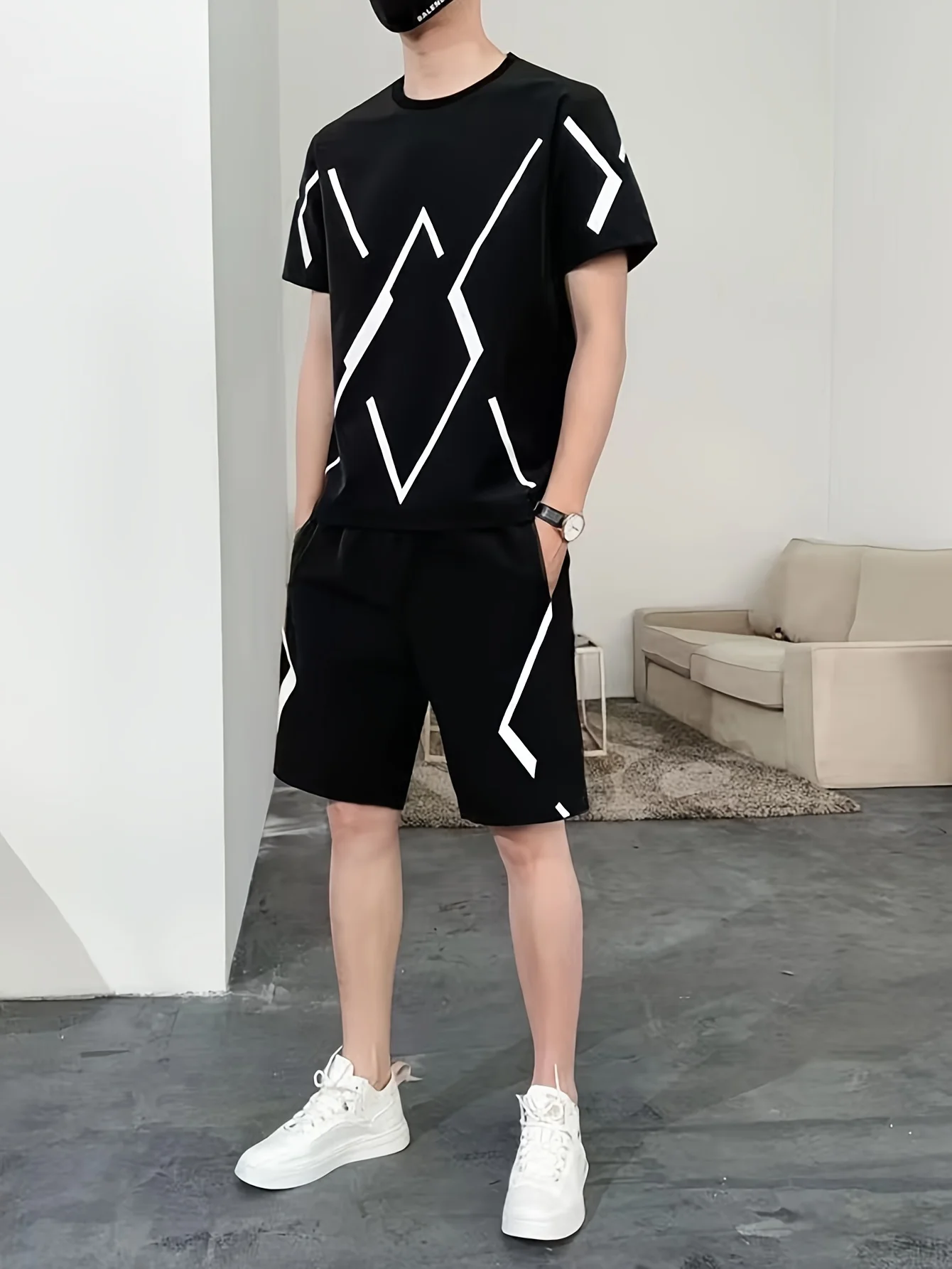 Herenmode casual pak bedrukt T-shirt met korte mouwen shorts trendy heren casual shorts sportkleding tweedelige set