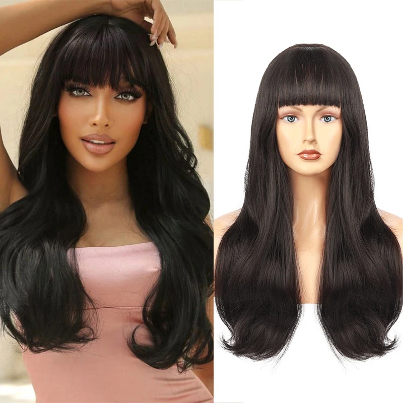 

European and American style women's long curly hair with big waves, synthetic fiber wig