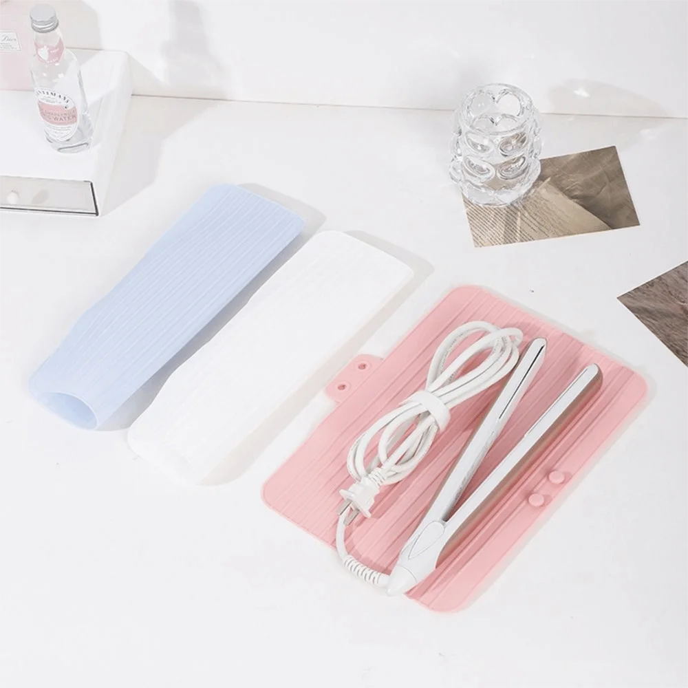 

Non-slip Silicone Heat Resistant Mat Flat Curling Stick Hair Straightener Storage Bag Hairdressing Hair Straightener