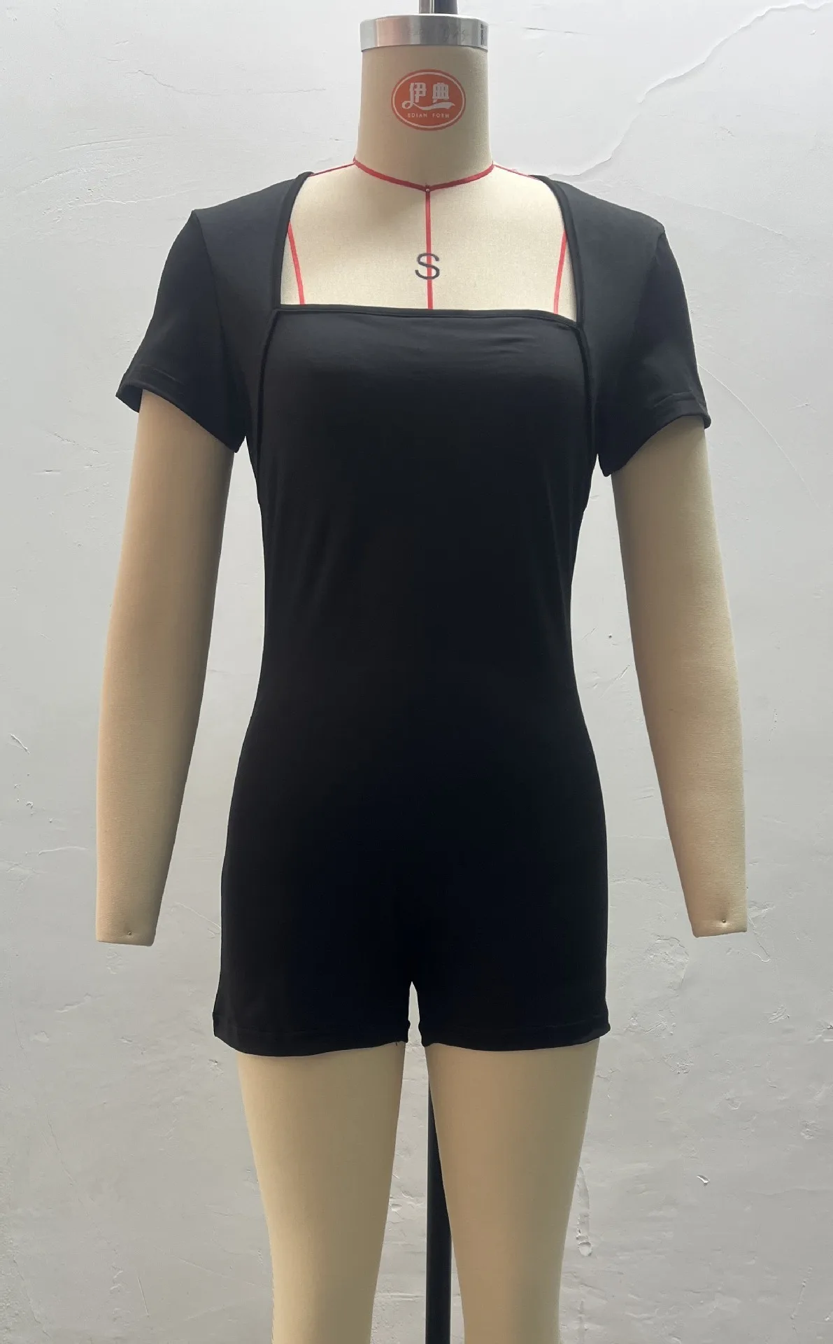 Kombinezon z krótkim rękawem dla kobiet obcisła odzież modelująca, seksowna talia wysoce elastyczna tkanina bezszwowa kombinezon