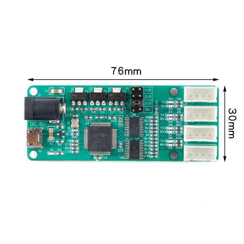 FT4232-4TTL USB a módulo TTL de 4 vías Módulo de puerto serie UART Indicación de luz LED