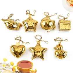 Tea Maker Stainless Steel Tea Gold Infuser Sphere Mesh Strainer Coffee Diffuser Handle Ball Herb Spice Filter Tea Difusor Filter