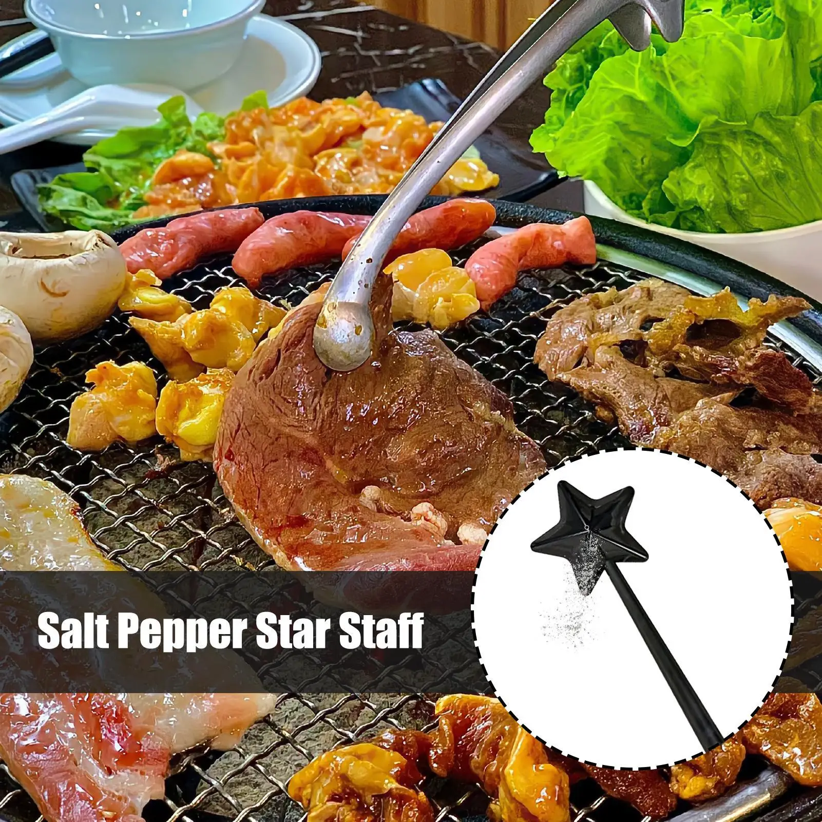 نجمة الملح الفلفل الهزازات إعادة الملء بهار شاكر المحمولة عصا S قطعة موزع التوابل شاكر مجموعة المطبخ وتناول الطعام شواء