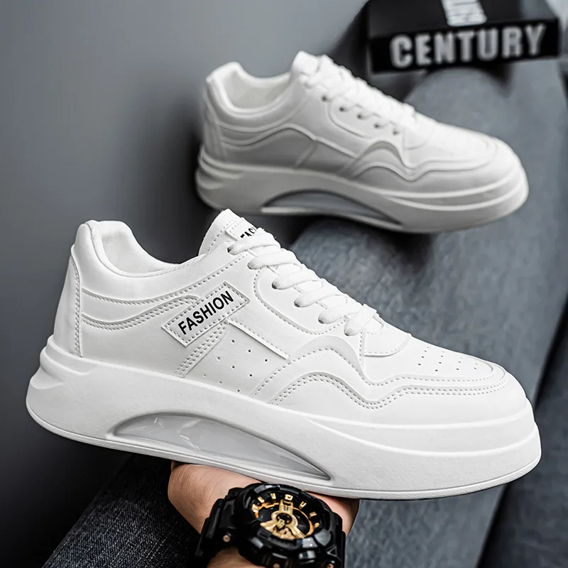

2025 New Thick Sole Leisure Niche Wear-resistant Plate Junior High School Students All-match Non-slip Sports Small White Shoes