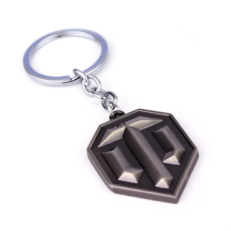 Hot Sale Metal Keychain Metal World of Tanks Key Chain Chaveiro Keyring WOT Key Ring For Men Gifts