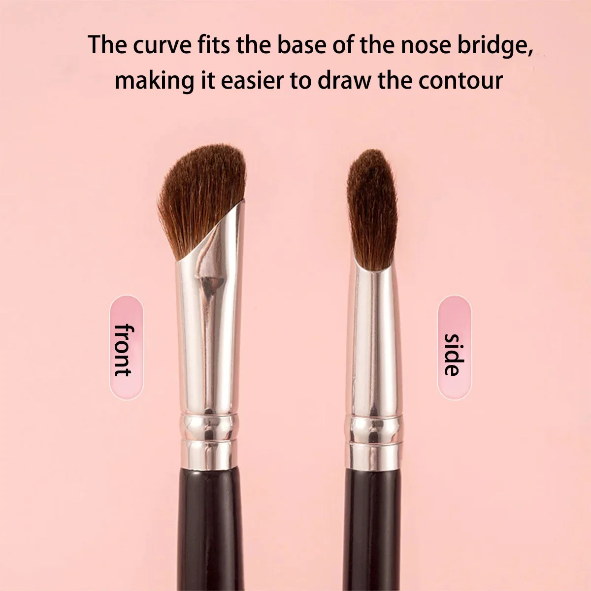 3本のメイクブラシセット、鼻輪郭、眉毛アイライナーブラシ付きプロフェッショナル化粧品ツールキット