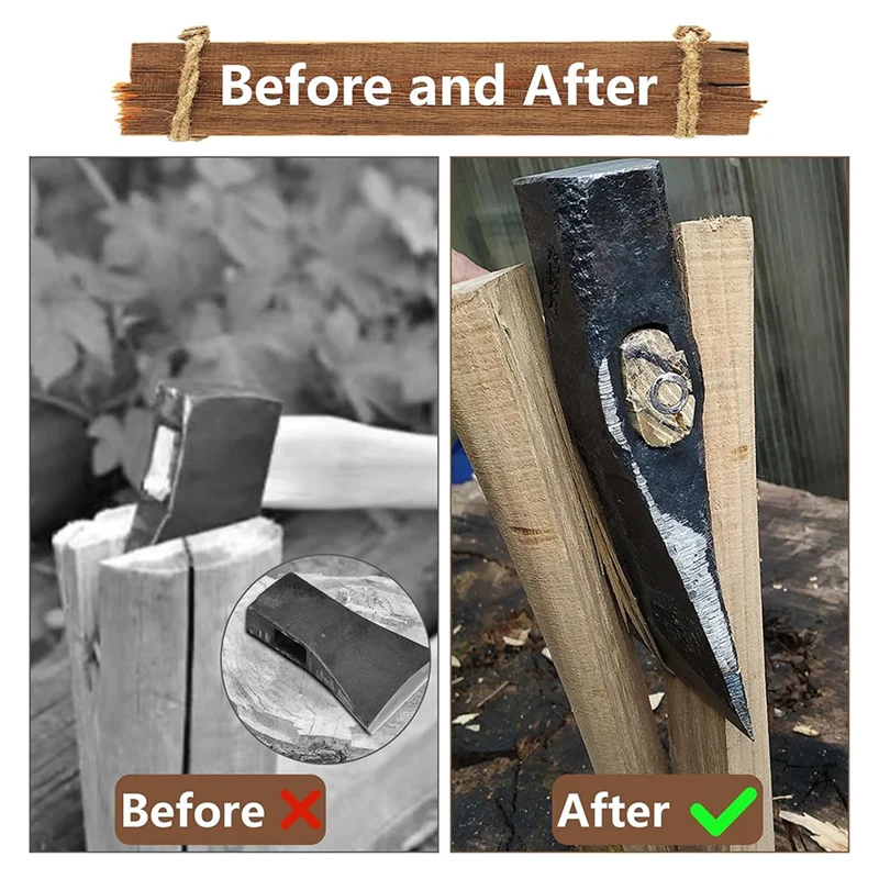 AT21-42PCS تمديد جولة الفأس مقبض إسفين السلامة المعدنية إسفين المطرقة مقبض أسافين الصلب إسفين (6 أحجام)