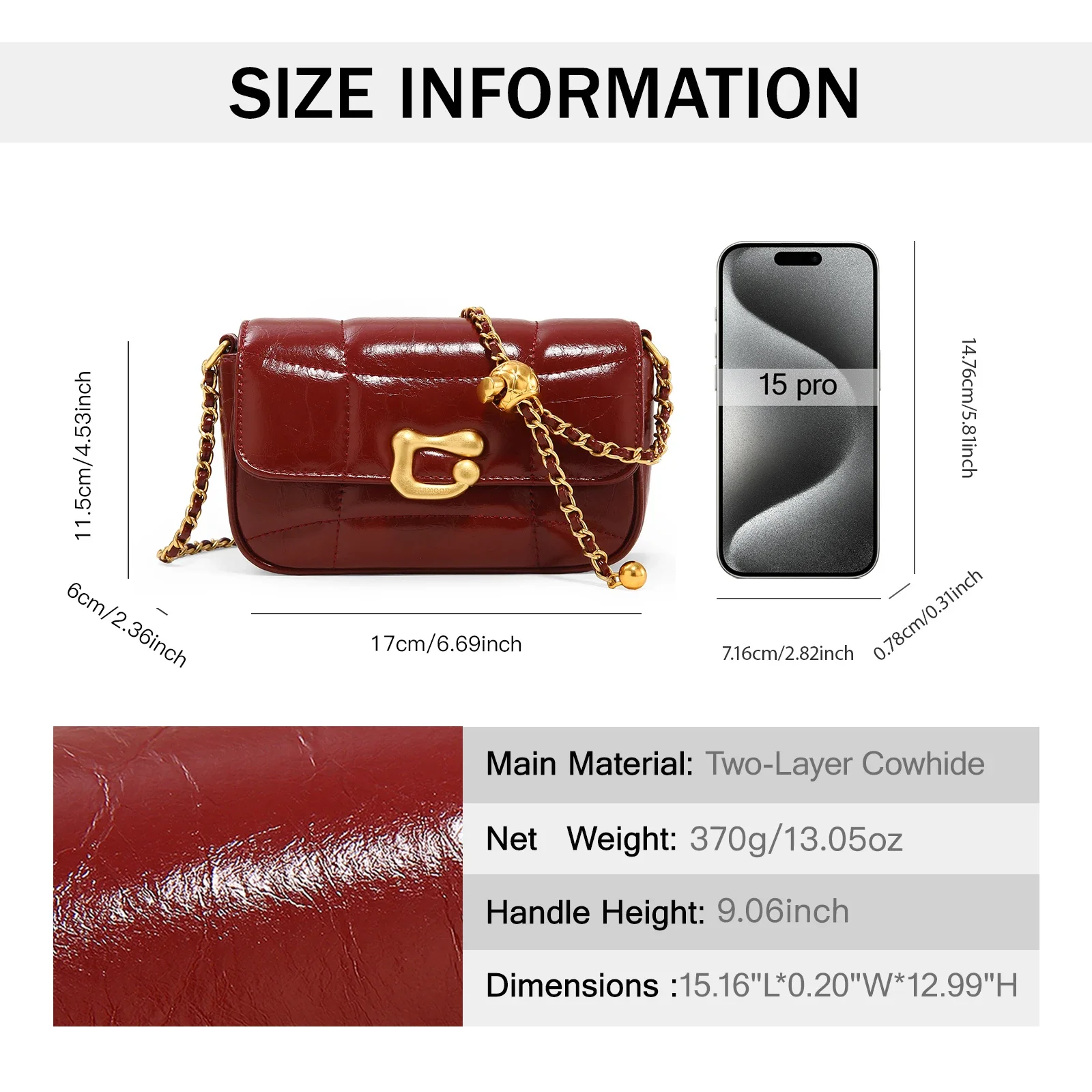 ITAMOOD Chain Bag Genuine Leather Crossbody Luxury Brand Shoulder Bag Luxury Designers Quilted Square Handbag Women Handbags - Image 5