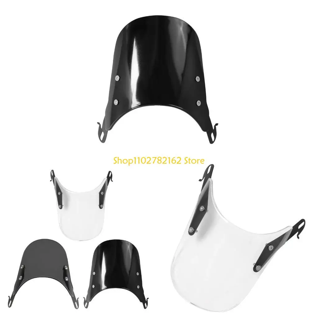 

547B Motorcycle Wind Deflector Universal Motorcycle Modification Windshield Windscreen for 4''-7'' Headlights, 3 Colors