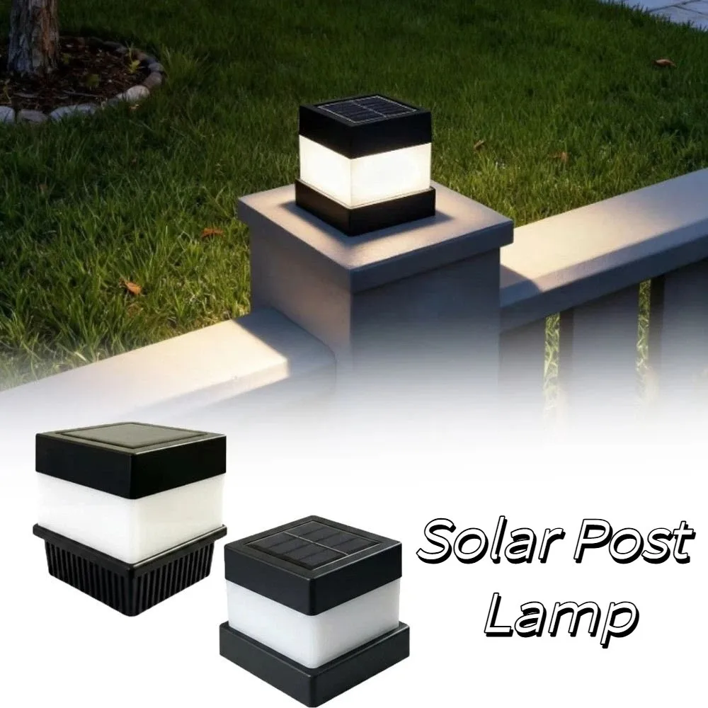 Road Waterproof Solar Fence Lights Bright LED Automatic Outdoor Post Light Square Lantern Solar Post Cap Lights Outdoor
