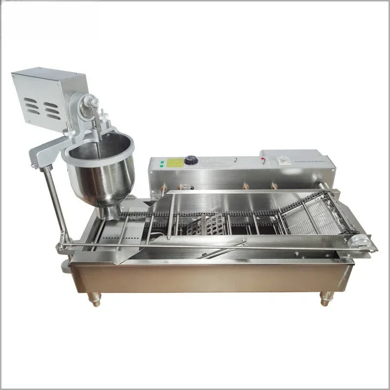 Fully automatic donut machine, commercial automatic counting double row automatic turning frying pan donut machine