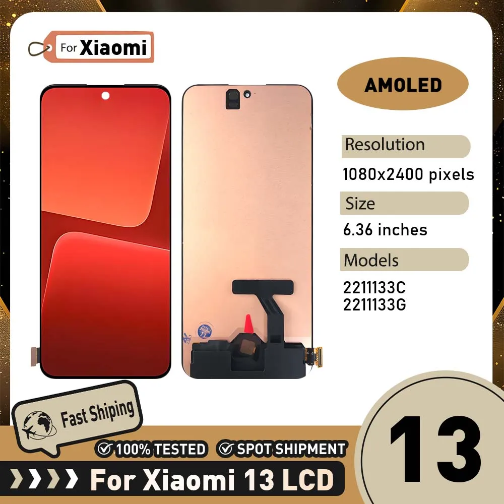 display-amoled-da-636''-per-xiaomi-13-lcd-2211133c-gruppo-digitalizzatore-touchscreen-per-xiaomi-13-2211133g-ricambi-lcd