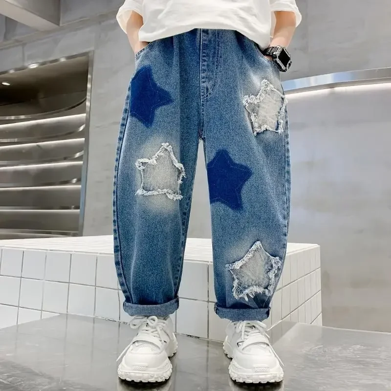 Children's Clothing Men's Pants Spring and Autumn Denim 2023 New Fashion