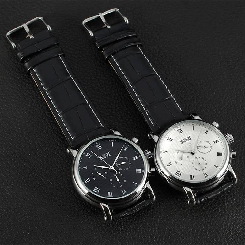 JARAGAR Luxury Brands Replica Business Man Watch Multi-Function 6 Hands Automatic Movement Mechanical Leather Male Wrist Watches view 6