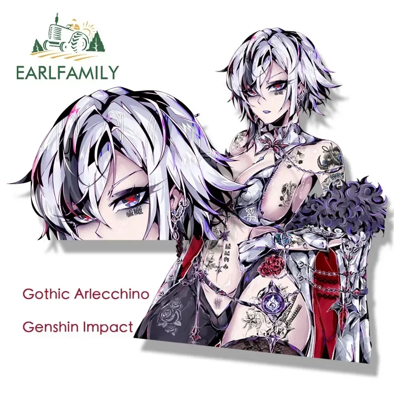 

EARLFAMILY Gothic Fatui Arlecchino Fanart Car Sticker Anime Genshin Impact Knave Decal JDM Cartoon Peeker Girl Graffiti Stickers