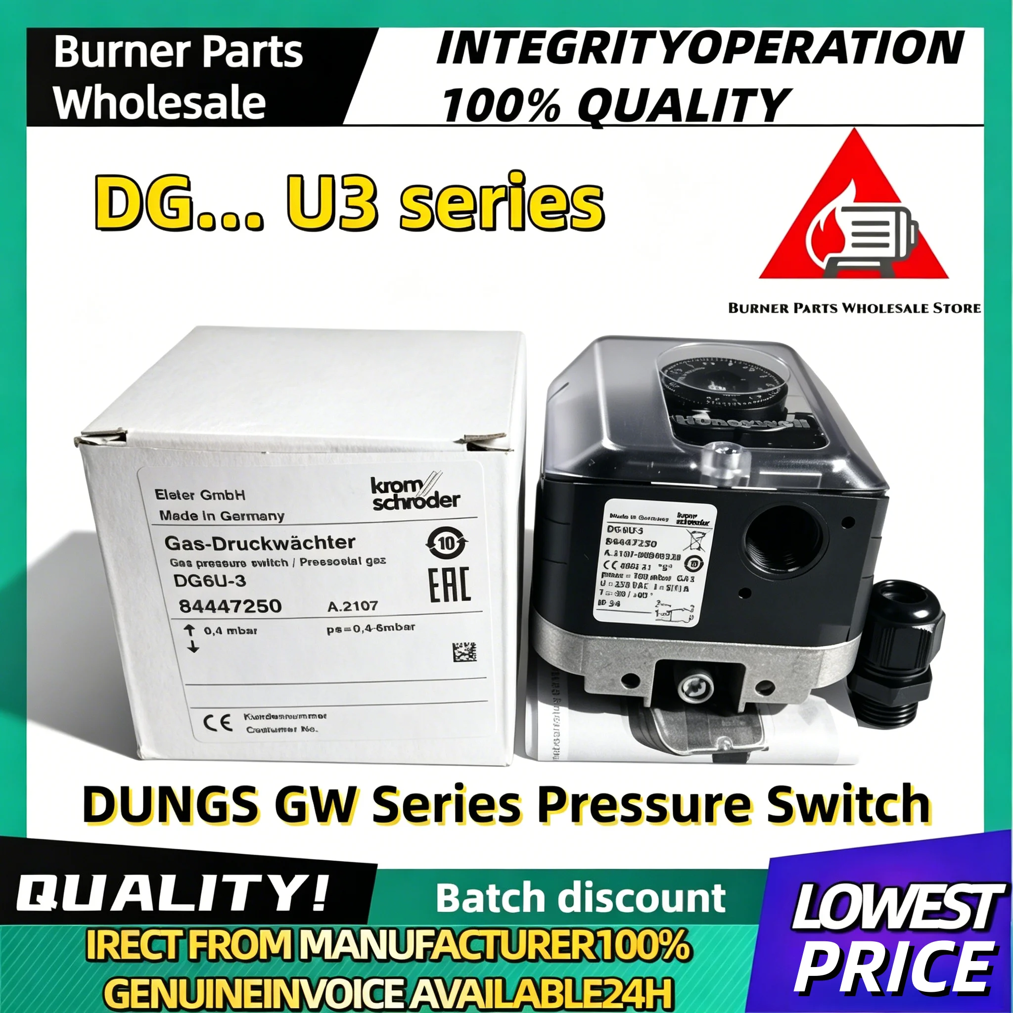 

DG Series DG6U-3 DG10U-3 DG50U-3 DG150U-3 DG500U-3 Original Imported High Sensitivity Pressure Switch For Heating System Combust