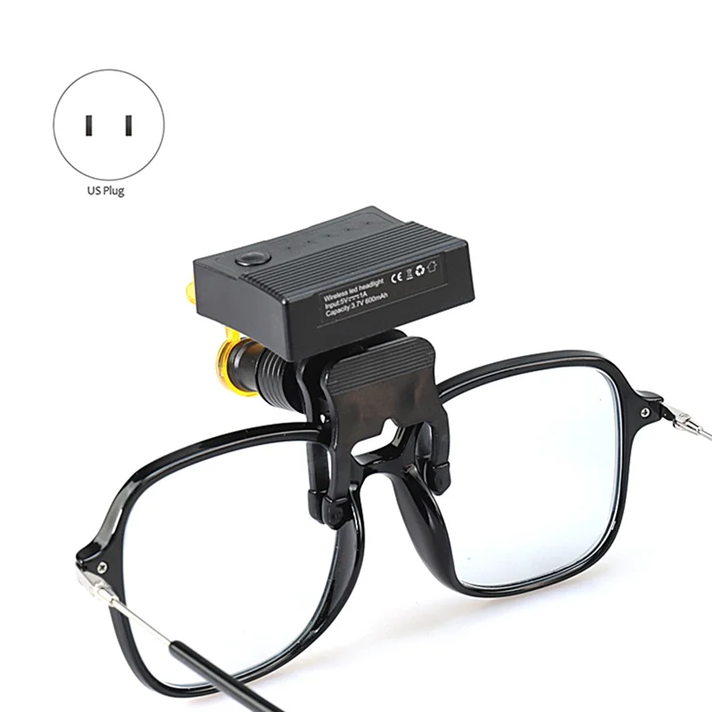 Wireless Portable 5W LED Headlight Clip Type  Oral Cavity Lamp For  Magnifying Glass US Plug 1 Piece-X64A