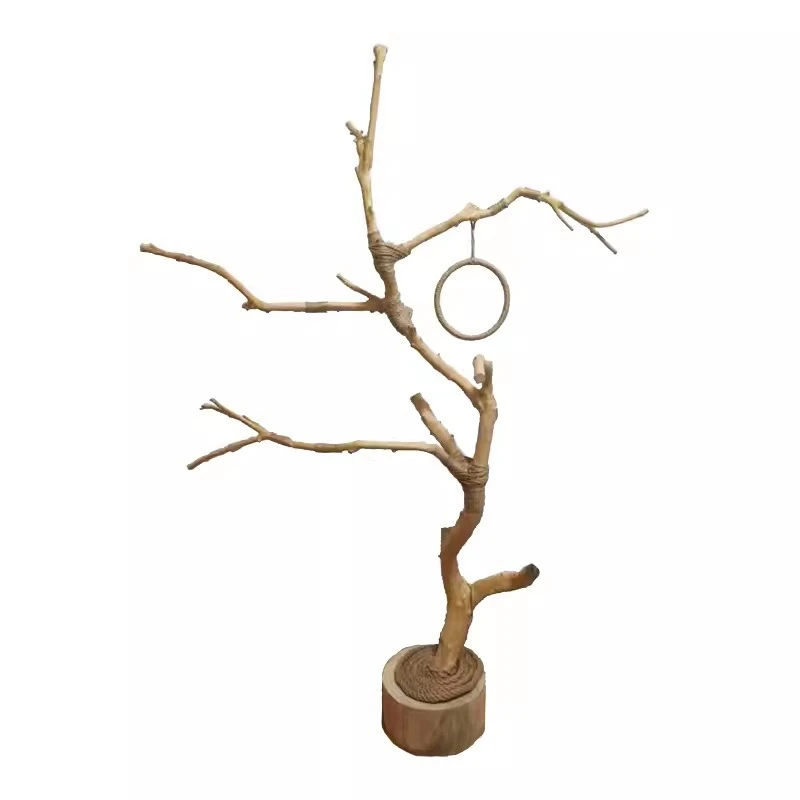 Natural tree branch bird stand tree bird stand parrot biting toy swing black phoenix bird tree branch pet stand