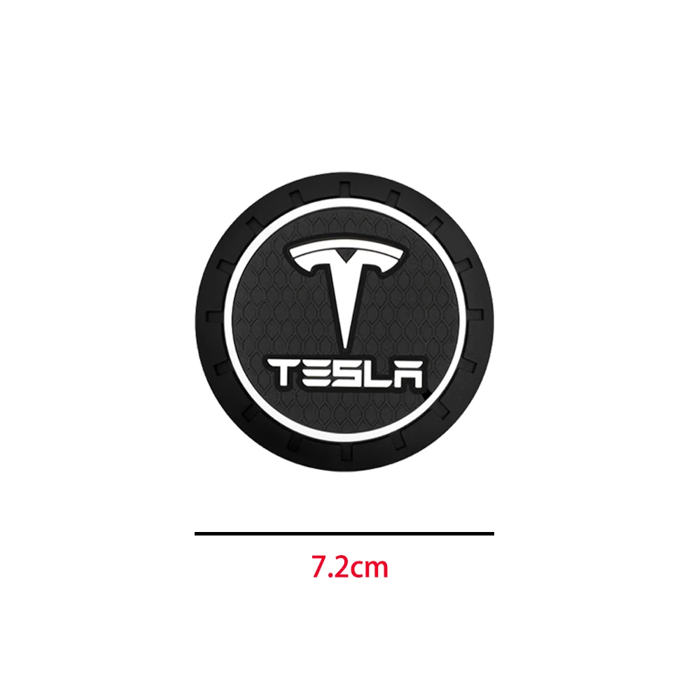 

1pc/2pcs/4pcs Car Coasters Cup Slots Waterproof Cup Pad Non-Slip Mat For Tesla Model X 3 S Roadster Auto Valve Core Accessories