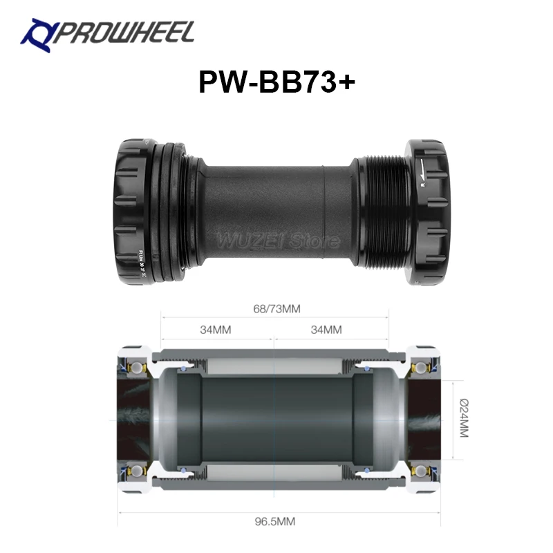 PROWHEEL CLAW MTB Crankset 104BCD 170/175MM Crankset and Steel 104BCD 32/34/36/38/40T Chainrings and BB mtb 12V Crankset