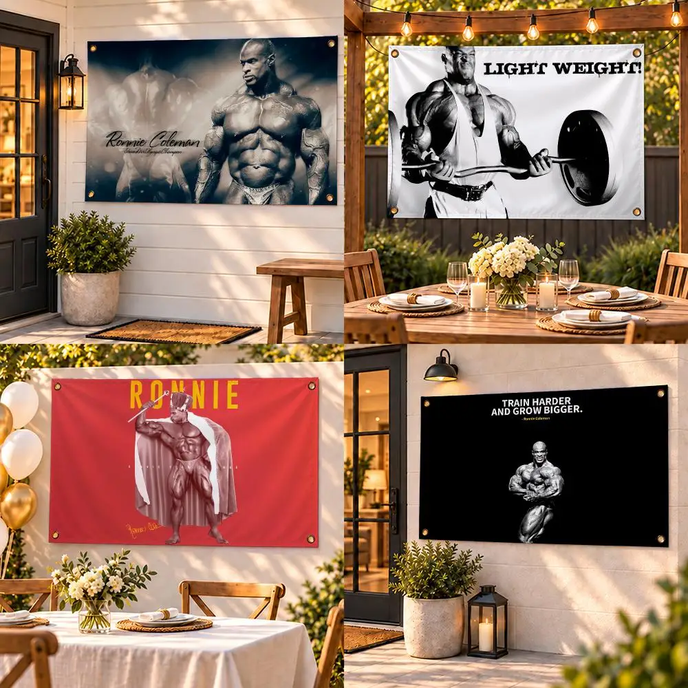 Bodybuilding Ronnie Coleman Flags Custom Wall Hanging Background Art Banner For Bedroom Home Living Room Outdoor Decor