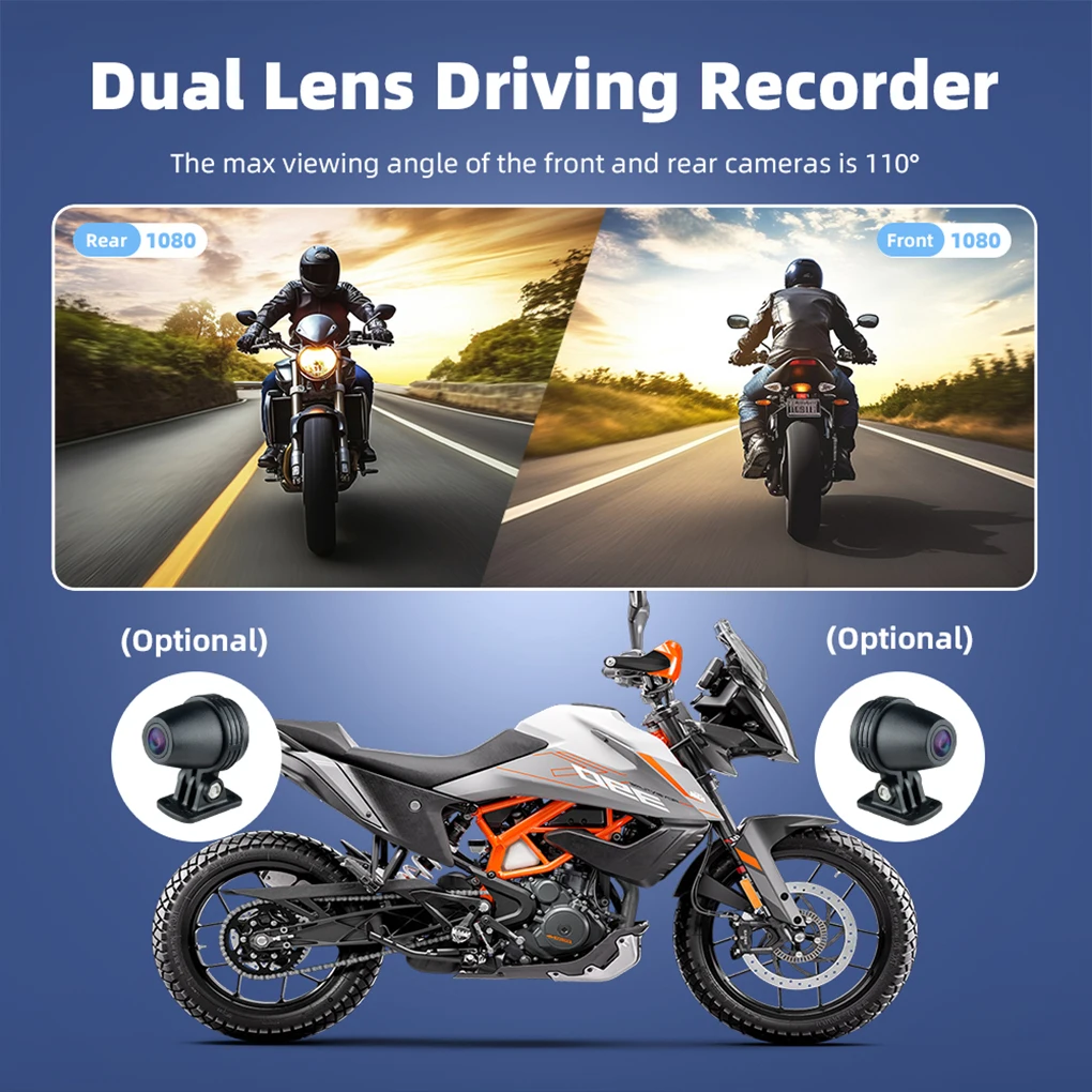 6-Zoll Wireless Car Play Android Auto Motorrad DVR Recorder Armaturenbrett GPS Navigation Display Bildschirm TPMS Moni-tor Recorder