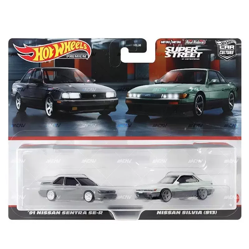 Hot Wheels-Diecast veículo brinquedo para menino, Premium carro cultura brinquedos, 1: 64 escala, Cara Silvia S13, Bugatti Chiron, Subaru WRX STI