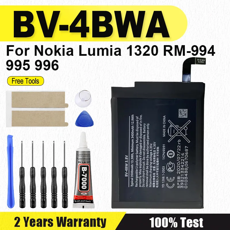 New BV-4BWA 3500mAh Battery For Nokia Lumia 1320 RM-994 996 995 Mobile Phone Lumia 1320 + Tools