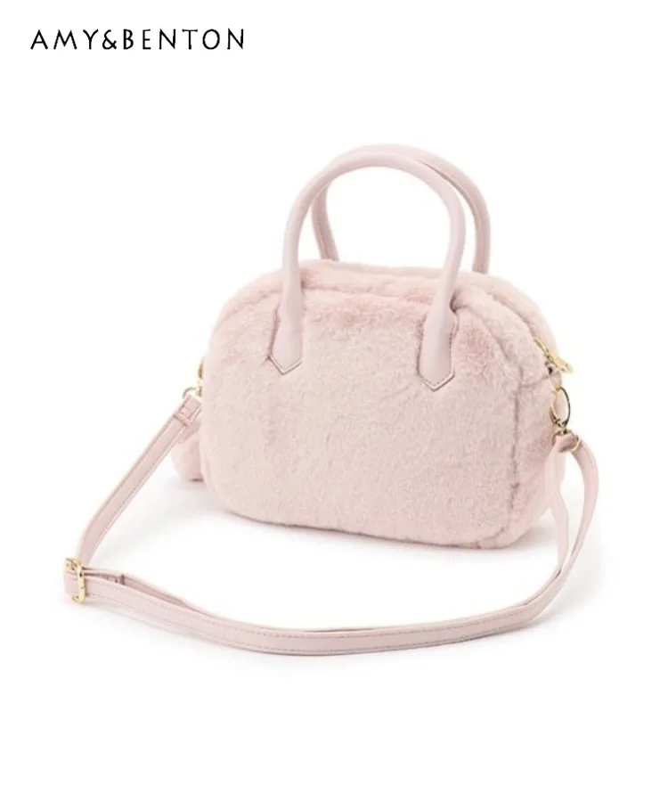 

Lolita Cat Plush Bag Soft Sweet Cute Handbag Japanese Style Kawaii Shoulder Bag Daily Versatile Fashion Crossbody Bags for Women