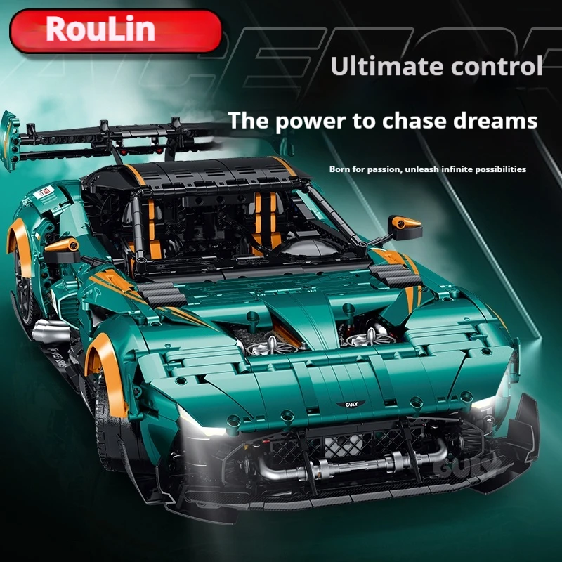

Технический конструктор RC Vulcan Sports Car 10647, оригинальная коробка, строительные блоки, модель для сборки, игрушки для мальчиков, рождественский подарочный набор