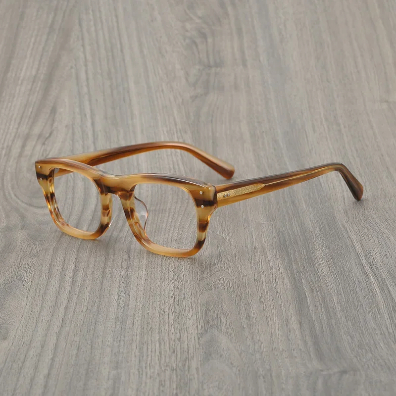 

Japanese Thick Frame Tortoiseshell Color Glasses Frame Men Handmade Acetate Eyeglasses Gentleman Retro Square Nearsighted Frame