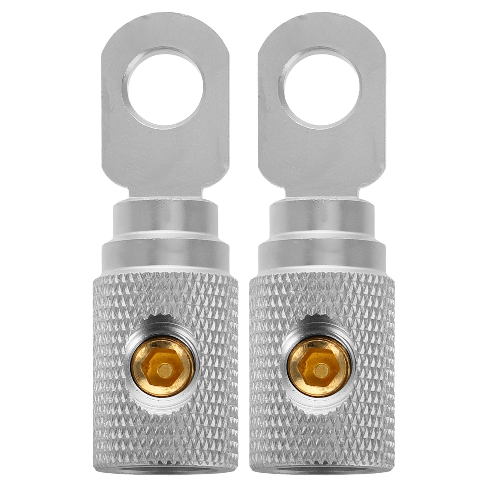 ขั้วต่อสายไฟทองแดงแบบไม่ต้องบัดกรี 2 ชิ้น สำหรับต่อสายอินพุตแอมป์เครื่องเสียงรถยนต์ ลดขนาดสายไฟ