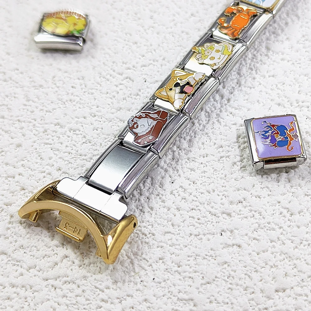 Großhandelsadapter für Smartwatch 14mm Armbandverbinder Italienischer Charm-Link Passend für 9mm Edelstahlarmband DIY Schmuck – Detail 10