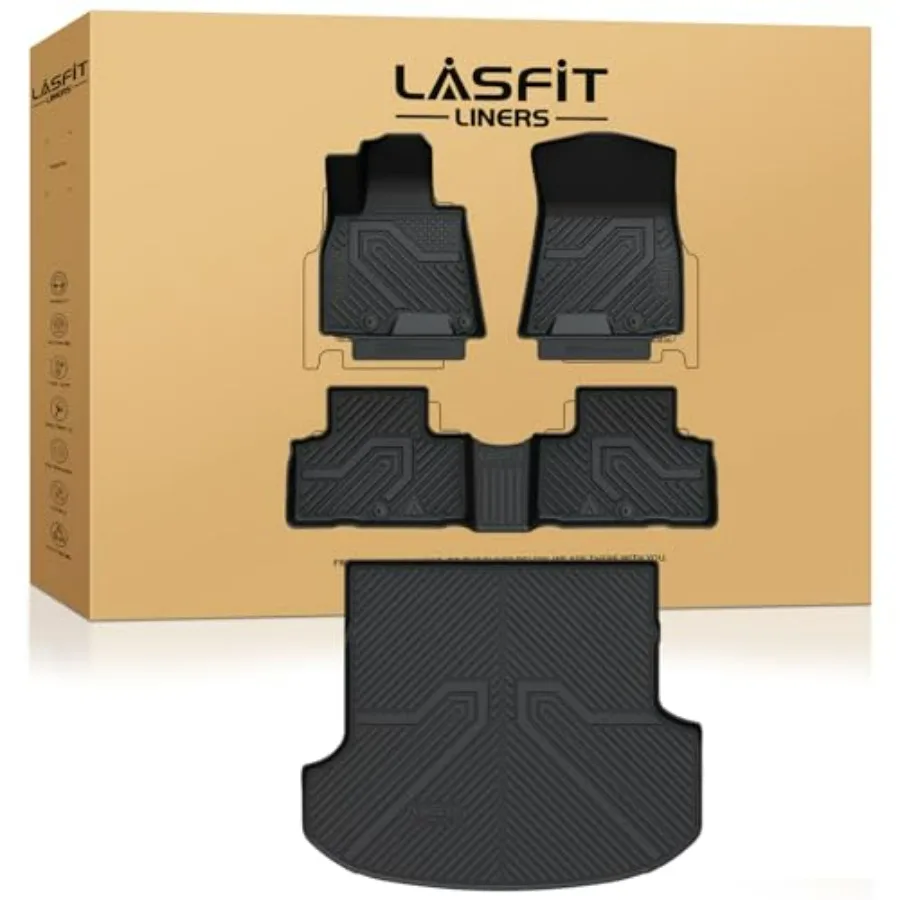 

Коврики для пола и багажника для Genesis GV80 2021-2024, подходят для 5 мест, TPE, всепогодная защита, индивидуальная подгонка, 1-й и 2-й ряд, резиновые напольные покрытия