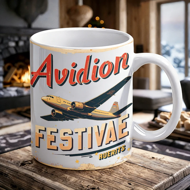 

Cup & Mug Set, Vintage Airplane Ceramic Mug, Coffee Cup, Milk Cup, Office Tea Cup, Drinking Cup, Gift for Friends,Fade-Resistant