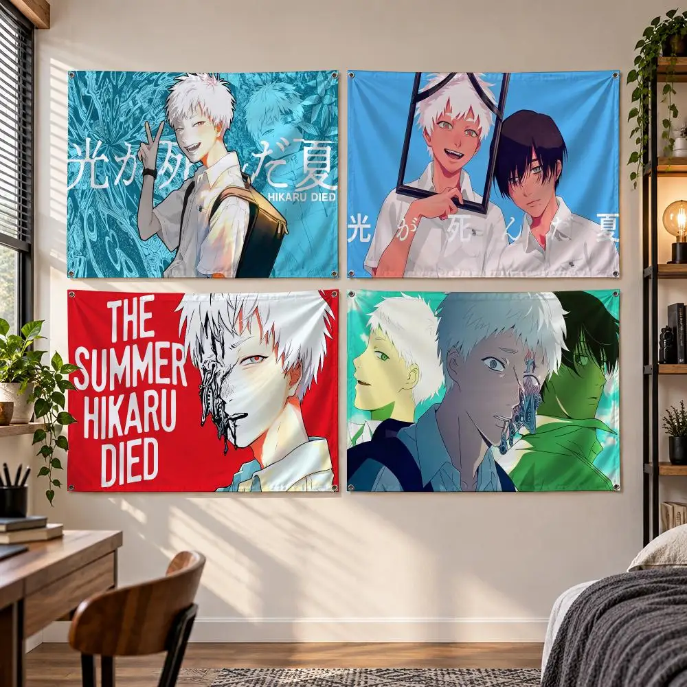 Anime S-Summer Hikaru Died Flags Banner Decor for Bedroom,Garden,Party,Club,Gaming Room,Indoor Outdoor
