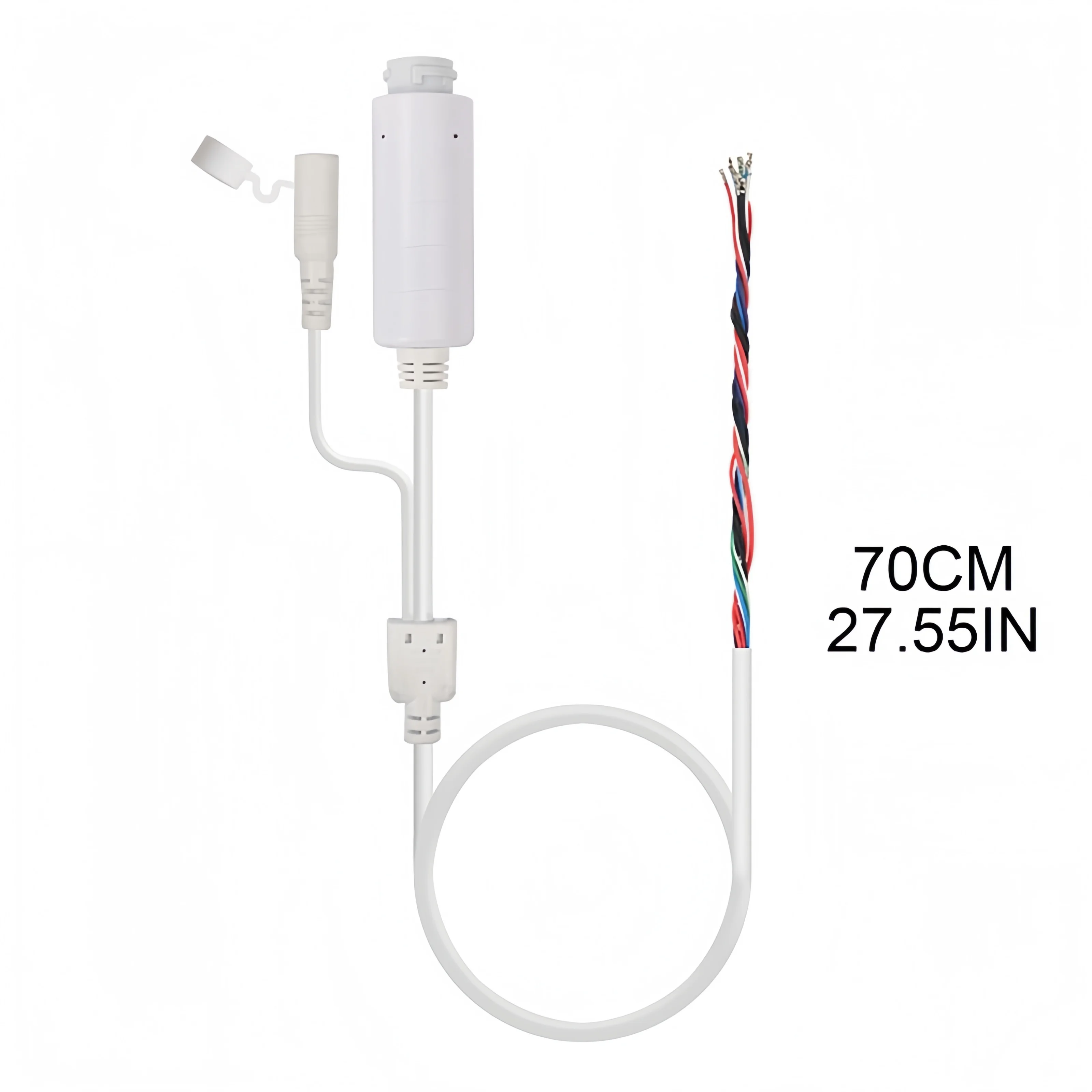 48V POE Waterproof Tail Cable 9-Core Network Splitter Cable for IP Camera with Waterproof Cap 700mm Oxygen Free Copper