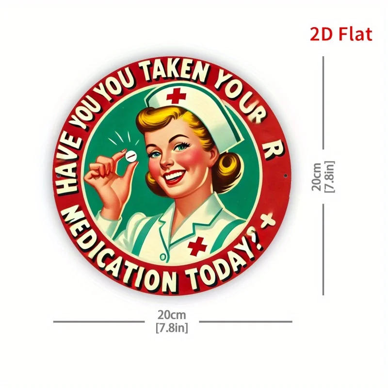 Medication Instructions Display - Medication Guide Sign with Drug Label Plate for Home, Office, Pharmacy - Chart Decor 20x20cm/7