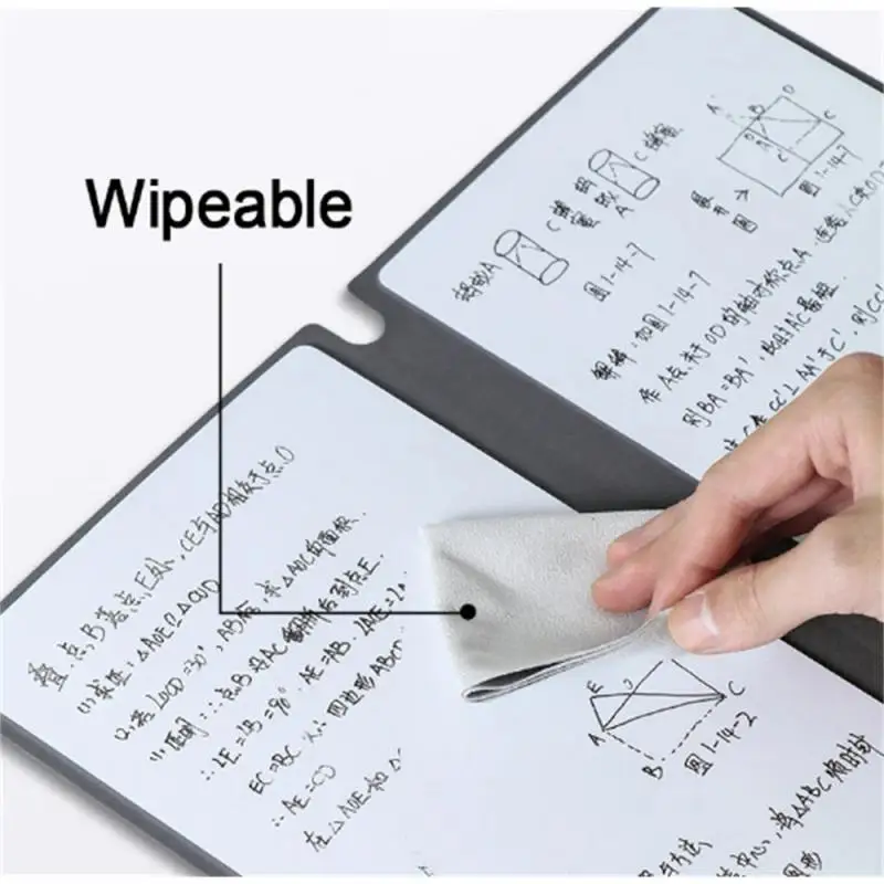 A5 Reusable Whiteboard Notebook Leather Memo Free Whiteboard Pen Erasing Cloth Weekly Planner Portable Stylish Office Notebooks