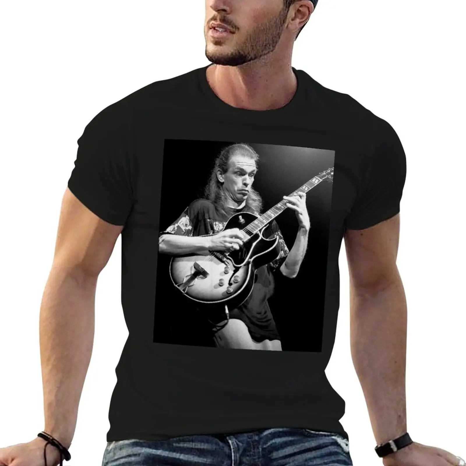 

Steve Howe - Yes - BW Photograph T-Shirt t shirt man designer cotton tshirt 100% T-Shirt